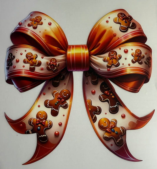 Christmas - Gingerbread Bow - 7" DTF