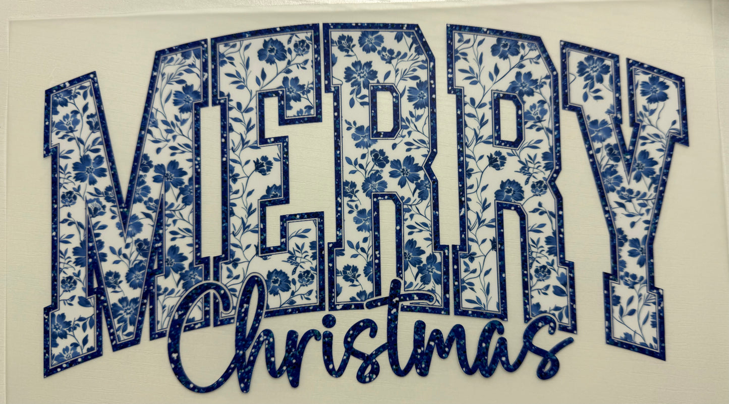 Christmas - Blue Merry Christmas - DTF