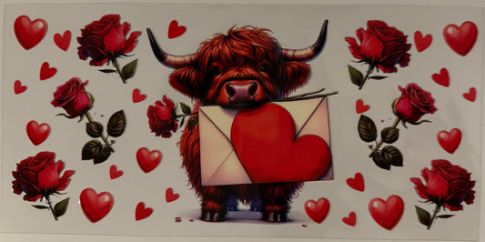 Valentine Highland Cow - Wrap