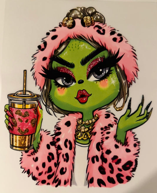 Christmas - Green Girl (Pink Cheetah) - DTF