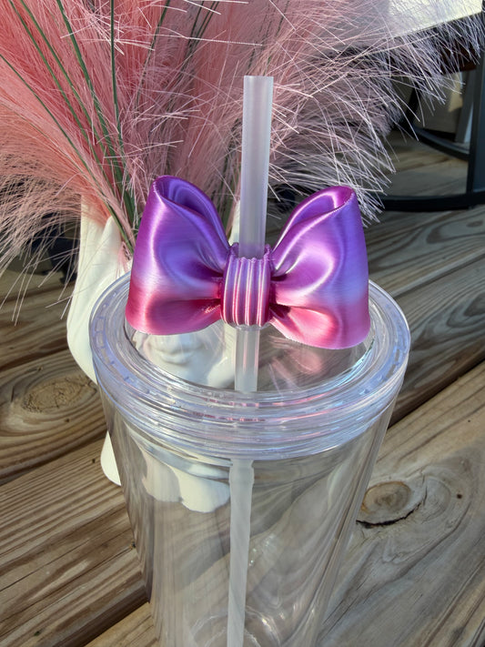Puffy Bows (24oz - Middle Straw) - 3d Straw Topper