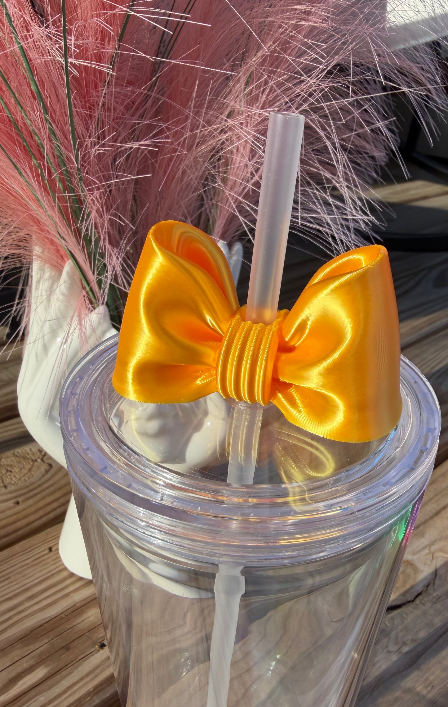 Puffy Bows (24oz - Middle Straw) - 3d Straw Topper