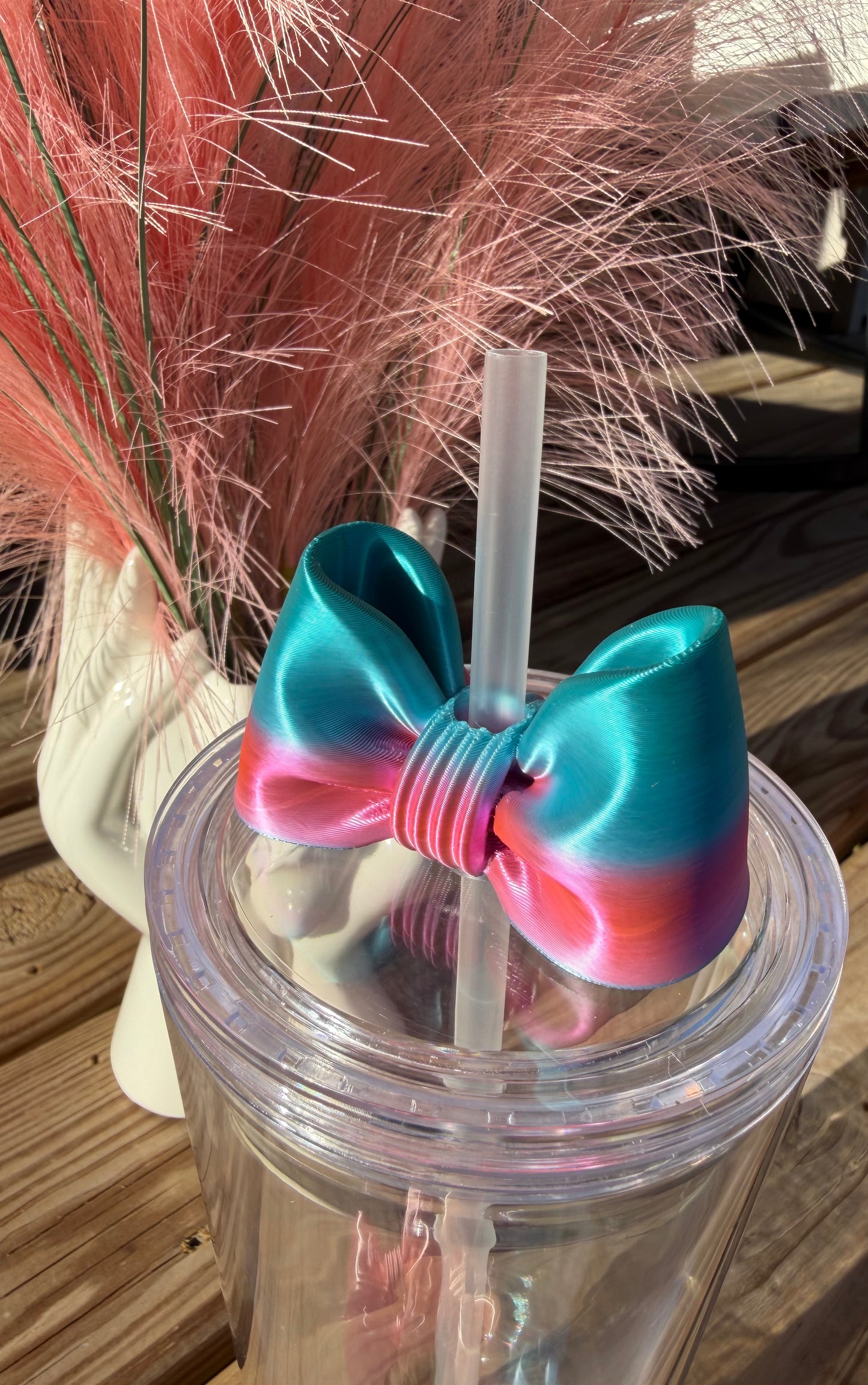 Puffy Bows (24oz - Middle Straw) - 3d Straw Topper
