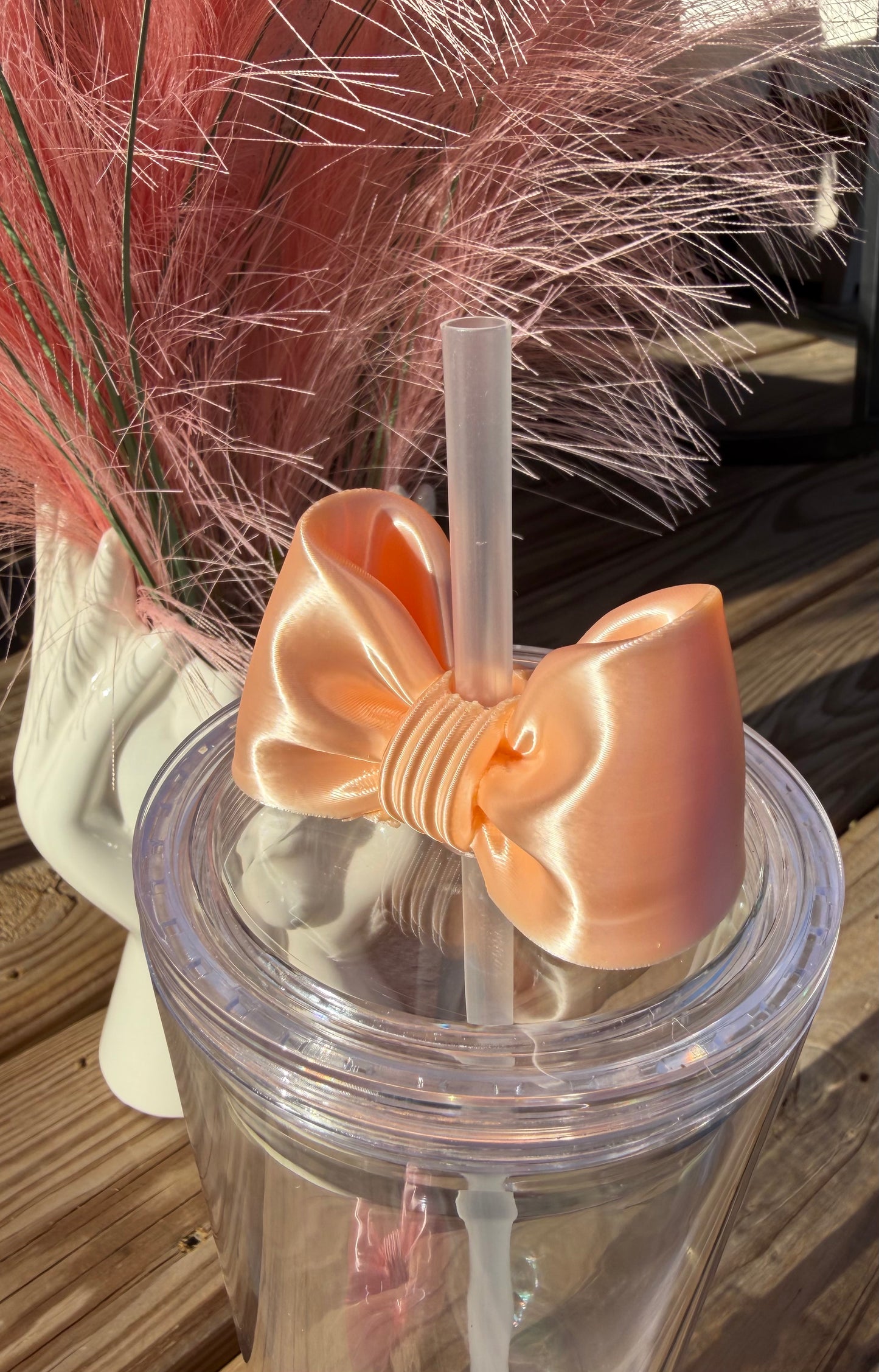 Puffy Bows (24oz - Middle Straw) - 3d Straw Topper