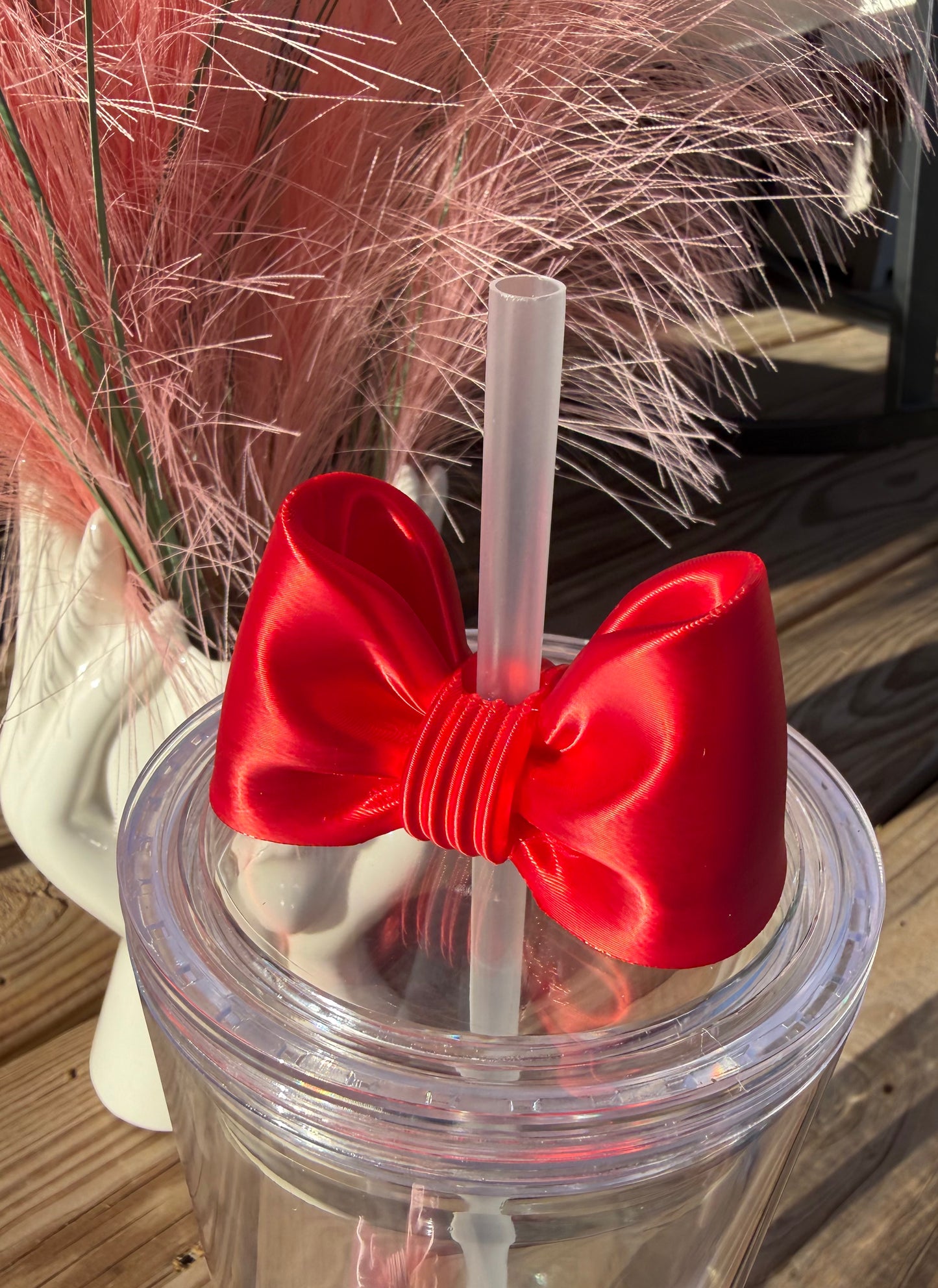 Puffy Bows (24oz - Middle Straw) - 3d Straw Topper
