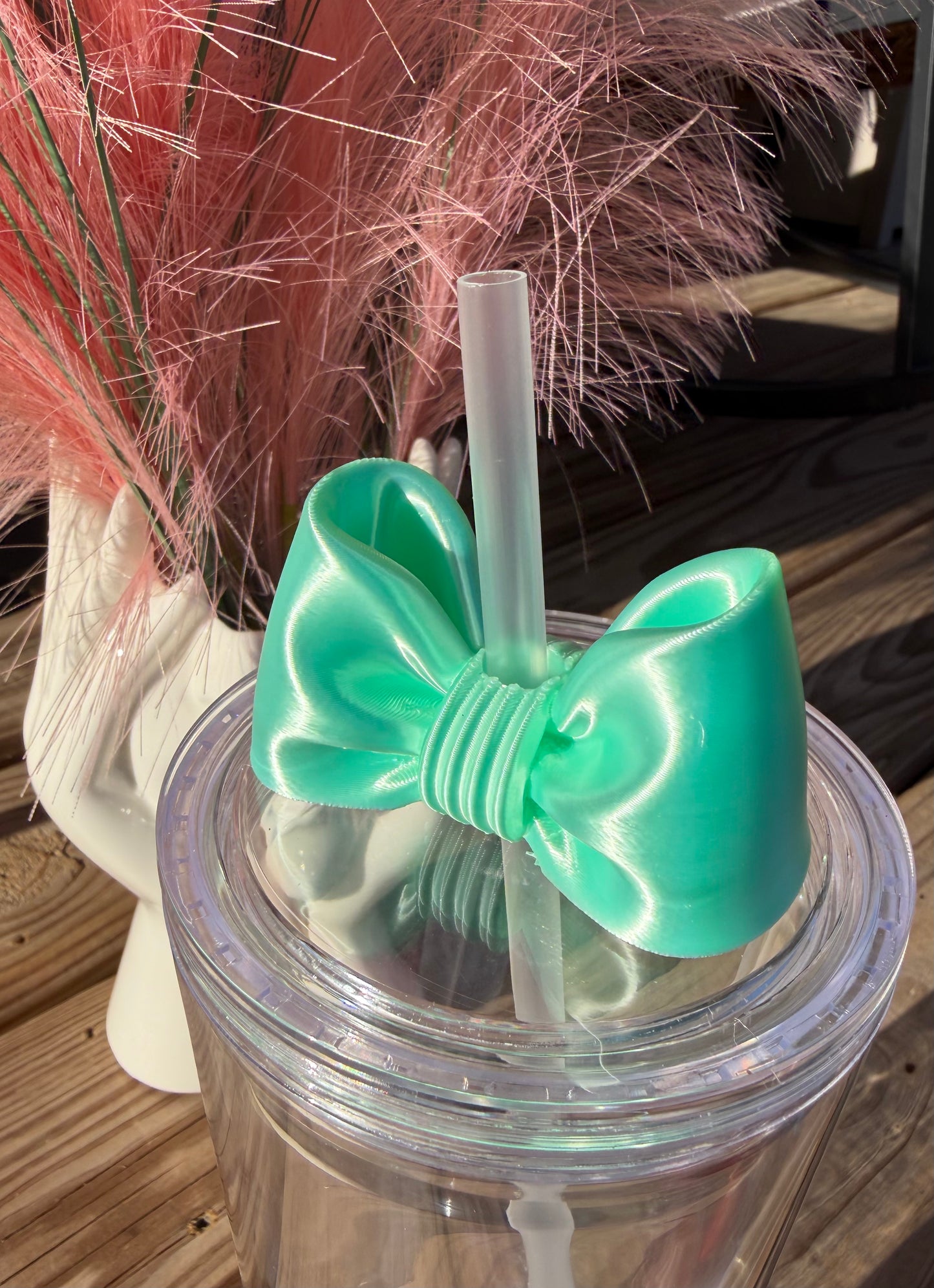 Puffy Bows (24oz - Middle Straw) - 3d Straw Topper
