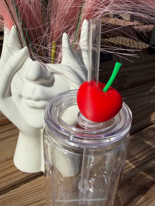 3d Cherry - 3d Straw Topper