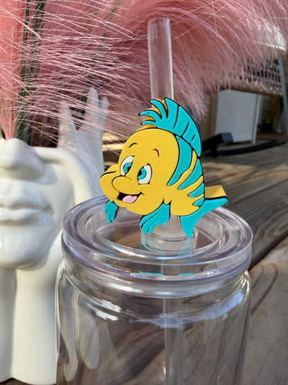 Flounder Fish - 3d Straw Topper