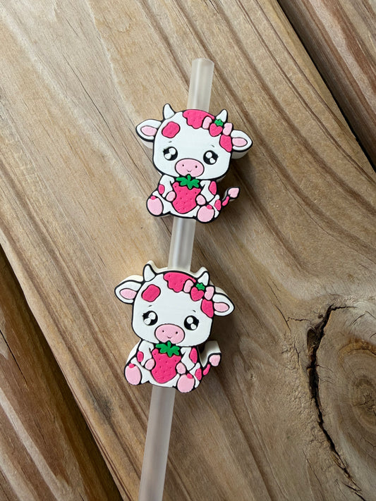 Strawberry Cow - 3d Straw Topper