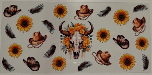 Bull Skull & Sunflowers - Wrap