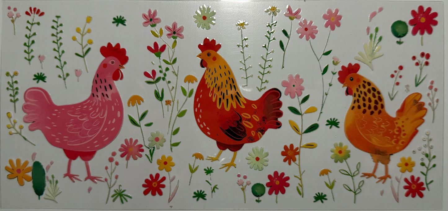 Chickens (Floral)  - Wrap