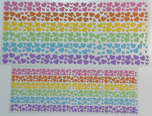 z - 40oz Pastel Rainbow Hearts - Wrap