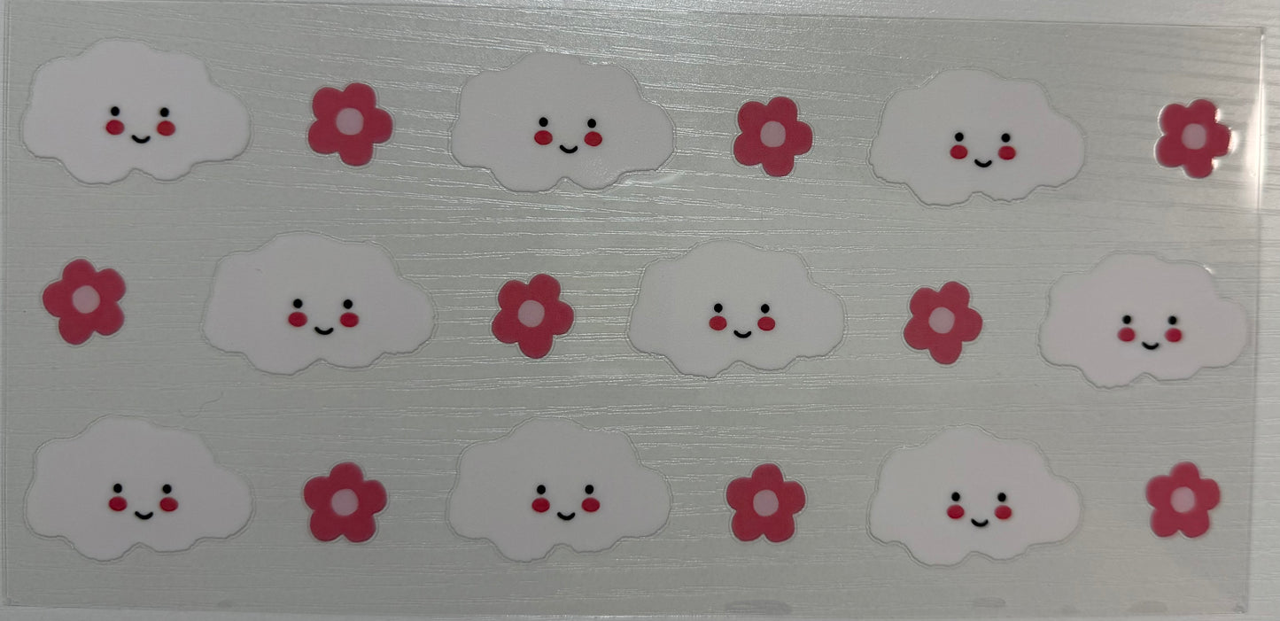 Pink Flowers w/Clouds - Wrap