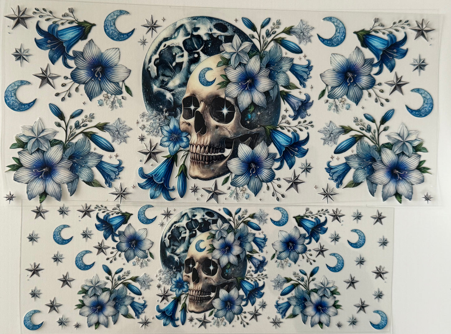 z - 40oz Floral Blue w/Skull - Wrap