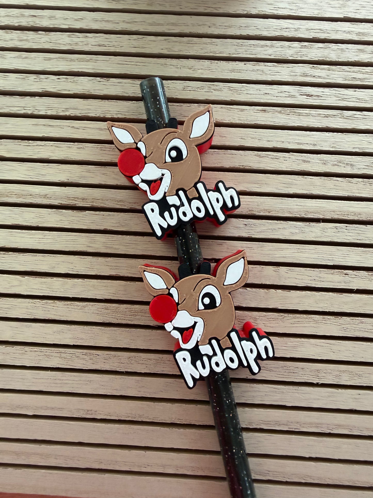 Rudolph  - 3d Straw Topper