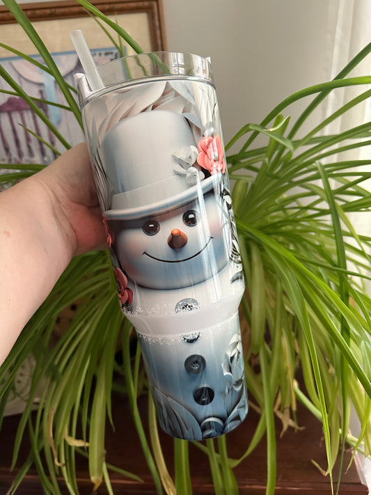 40oz w/Handle - Snowman (3D)