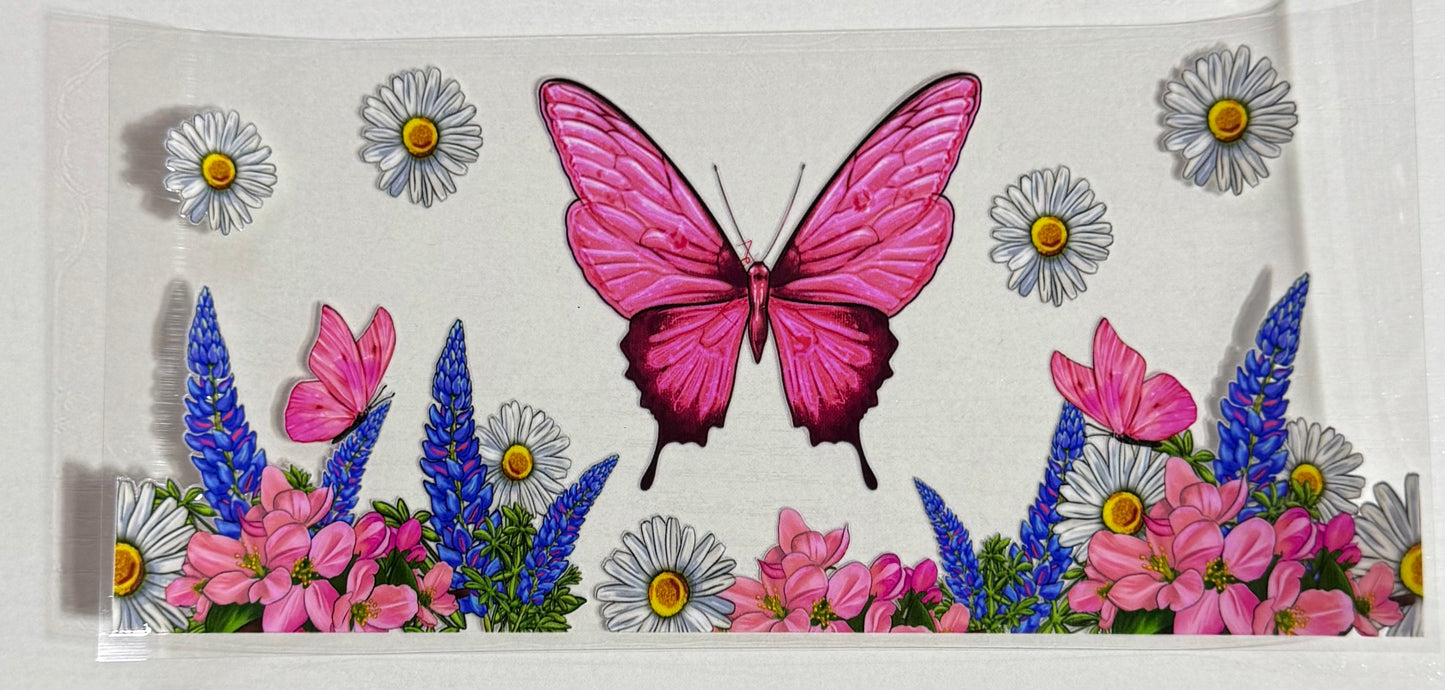 Butterfly (Pink w/ Daisies)- Wrap