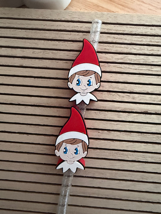 Festive Elf  - 3d Straw Topper