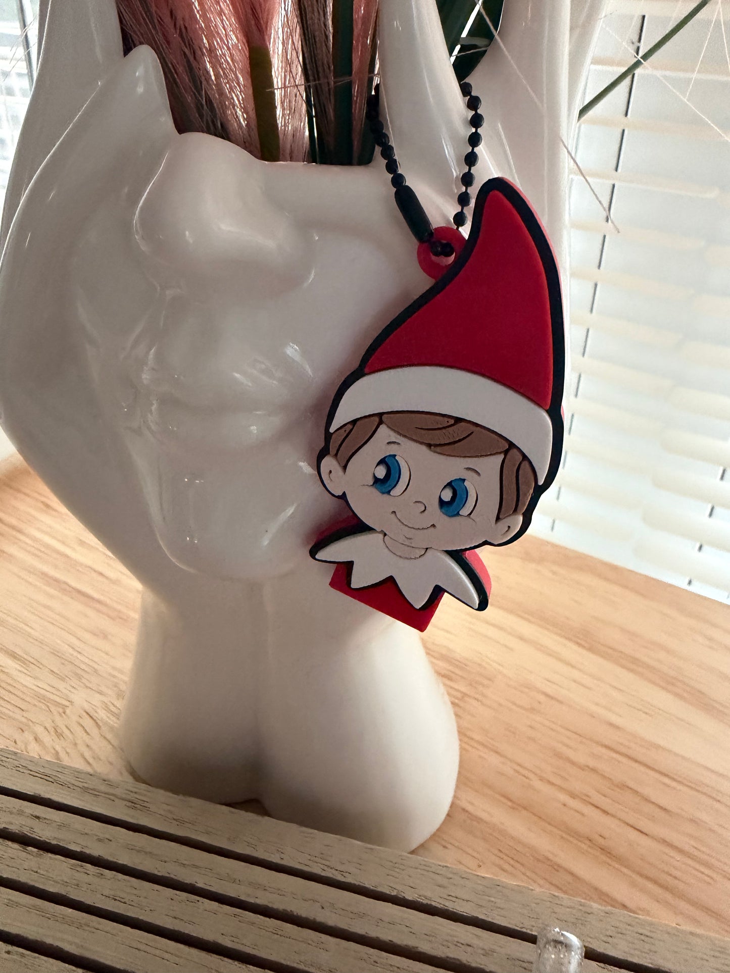 Festive Elf  - 3d Straw Topper