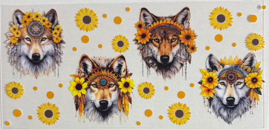 Wolf w/Sunflowers - Wrap