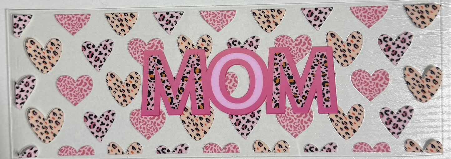 Mom -Pink Leopard Hearts - Mug Wrap