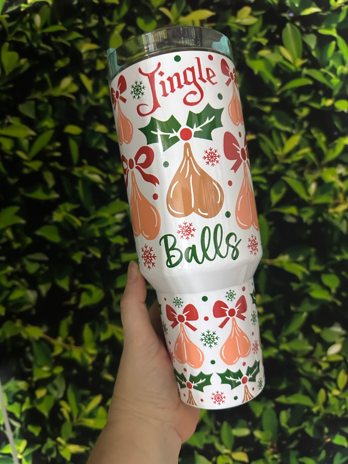 40oz w/Handle - Jingle Balls