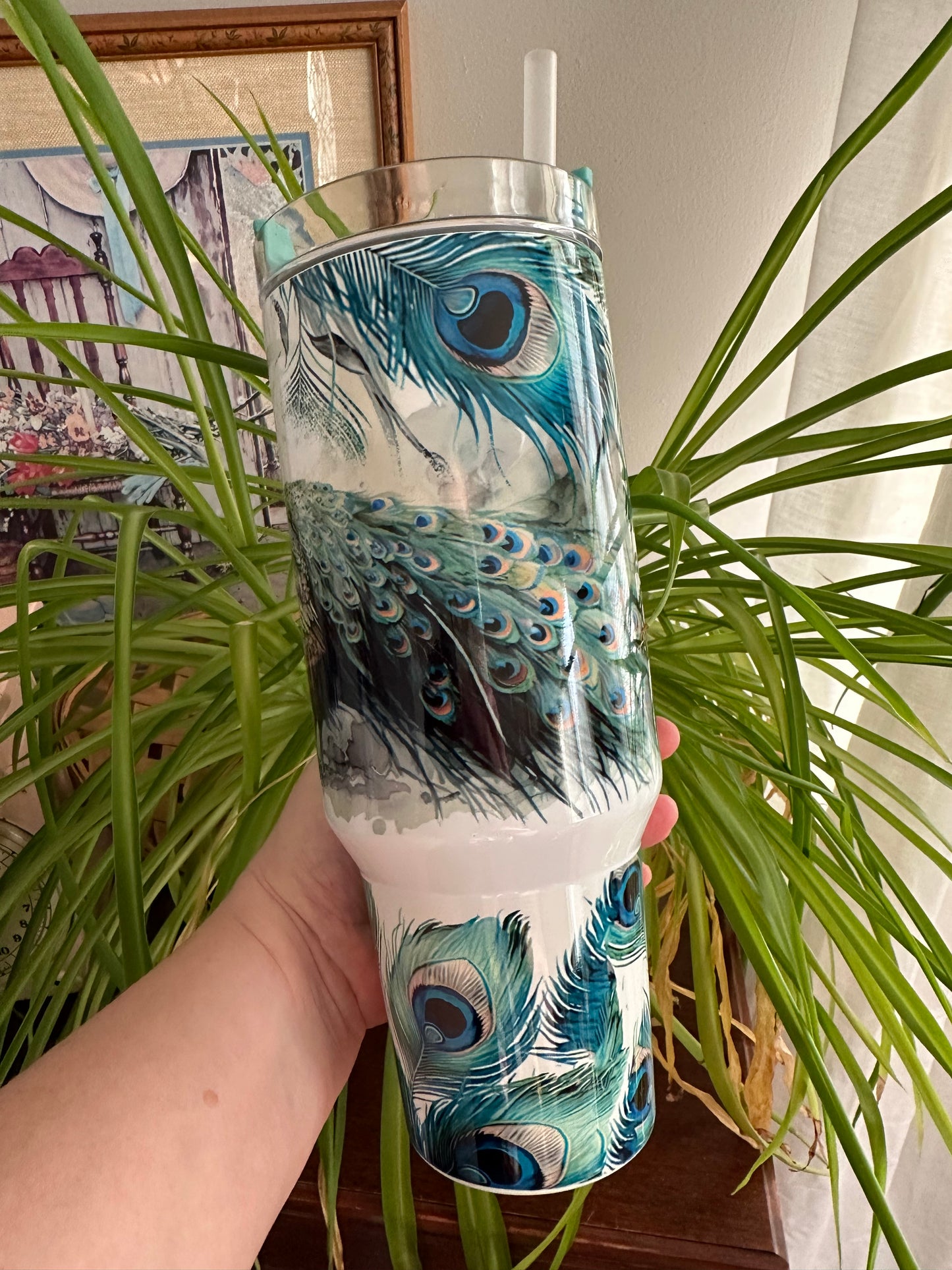 40oz w/Handle - Peacock