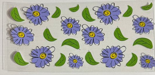 Floral (Periwinkle w/ Green Leaves) - Wrap