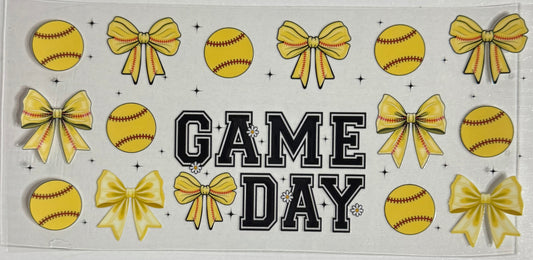 SoftBall (Game Day - Yellow Bows) - Wrap