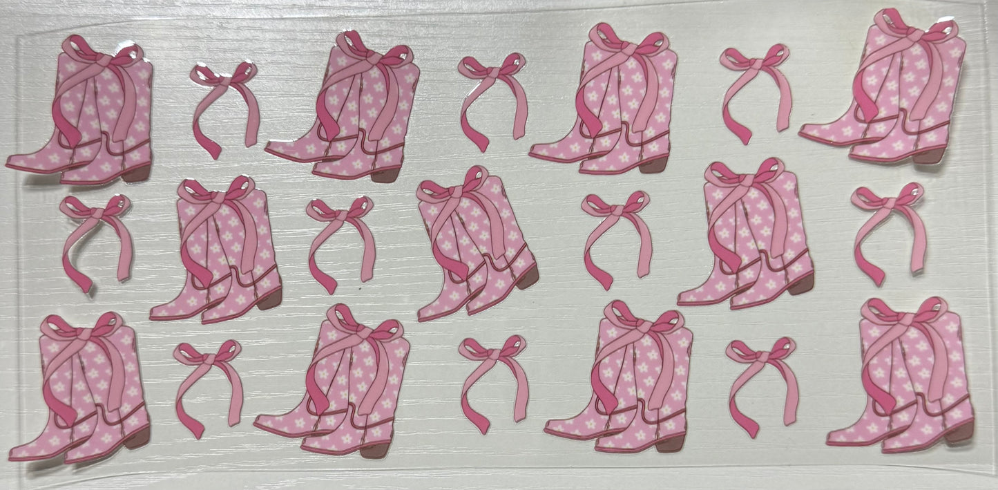 Western (Pink Boots w/Bows) - Wrap