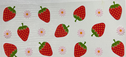 Strawberries w/Pink Daisies - Wrap