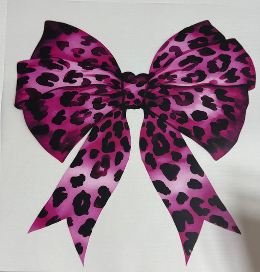 Purple Leopard Bow - DTF