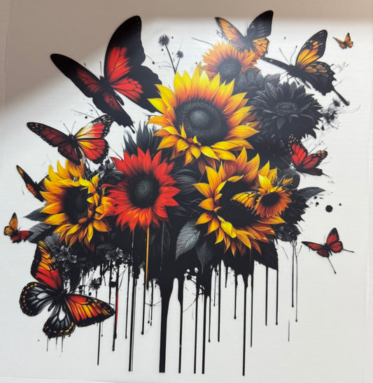 Dark Sunflower Drip - DTF