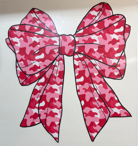 Pink Camo Bow - DTF
