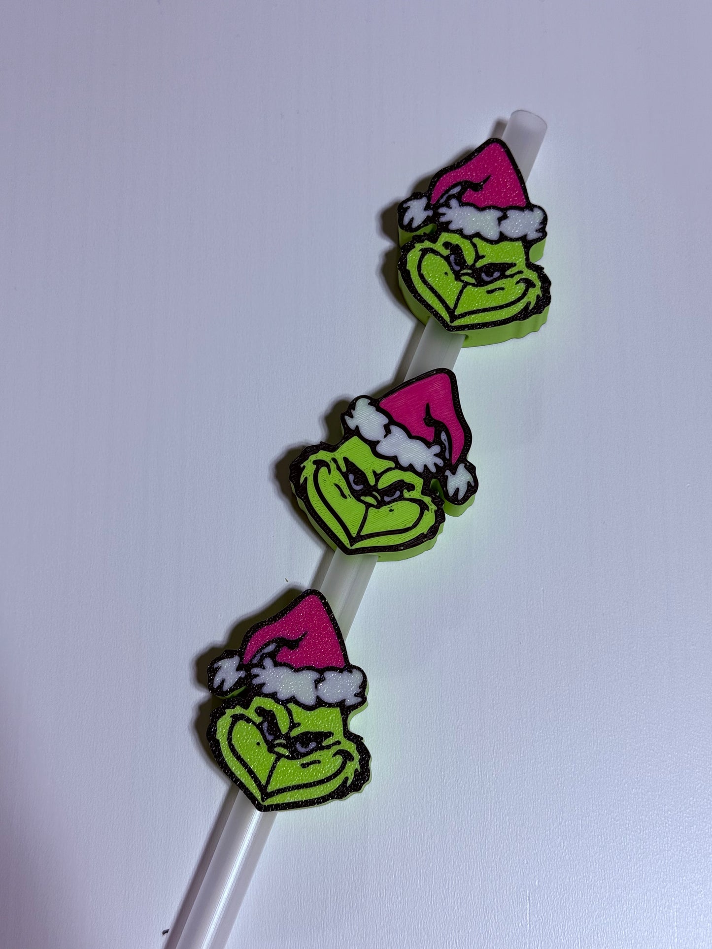 Green Man w/Pink Hat  - 3d Straw Topper