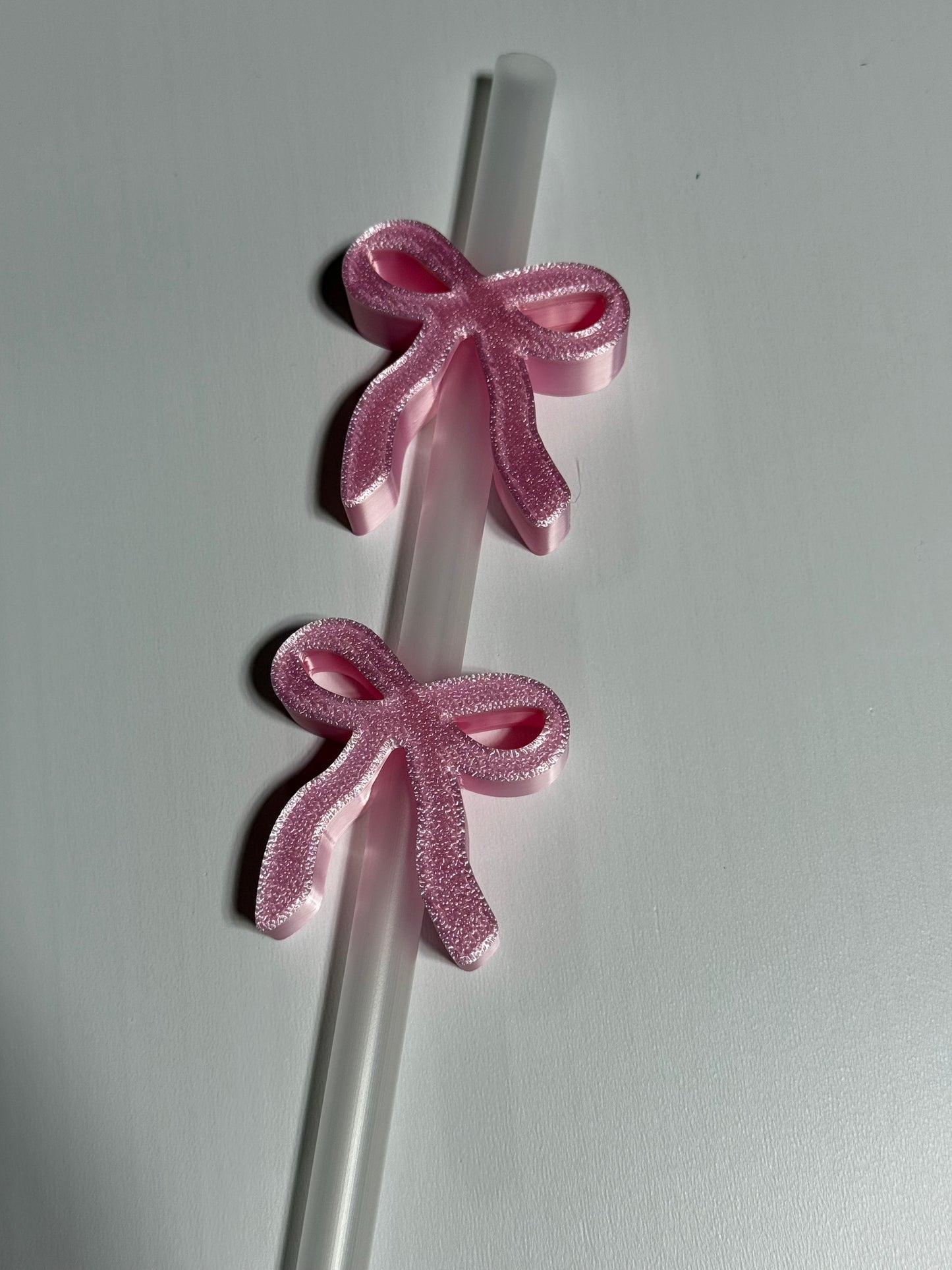 Silky Pink Bow - 3d Straw Topper