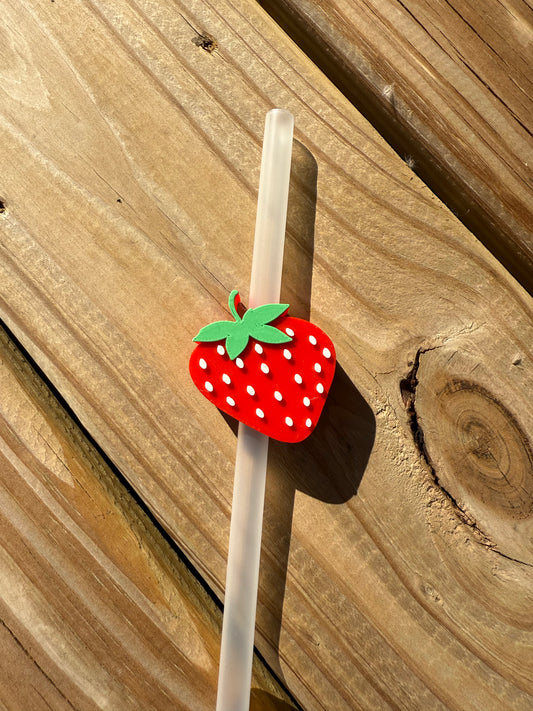 Strawberry - 3d Straw Topper
