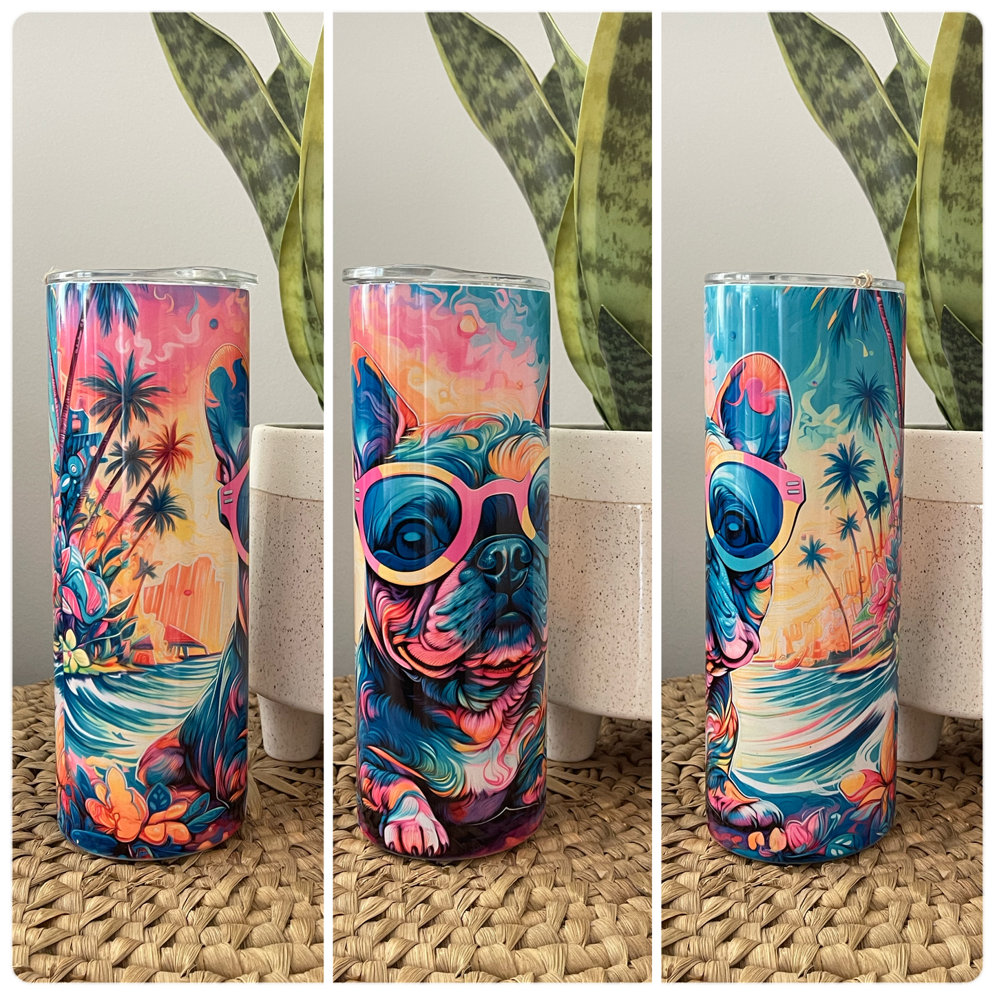 Colorful Frenchie- Sublimation Tumbler