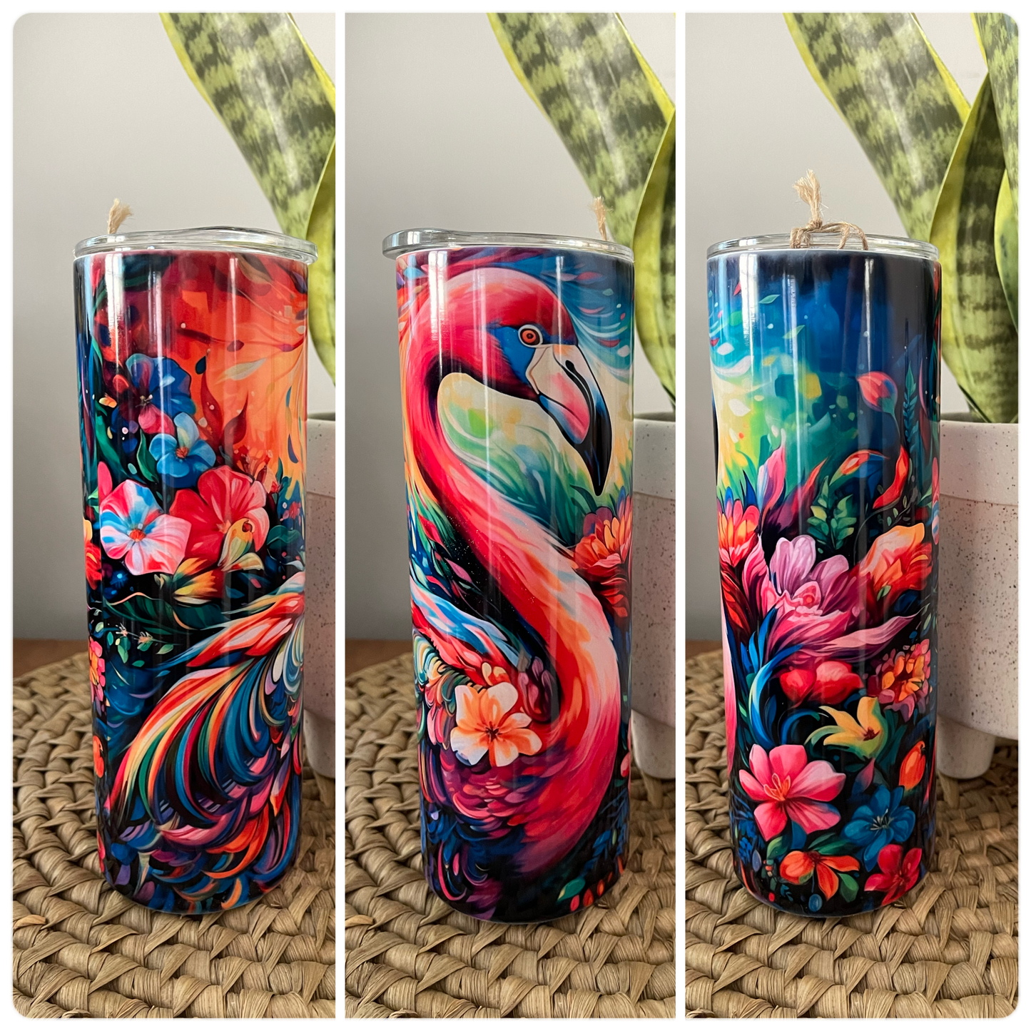 Colorful Flamingo- Sublimation Tumbler