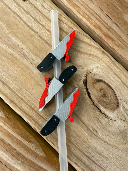 Bloody Knife - 3d Straw Topper