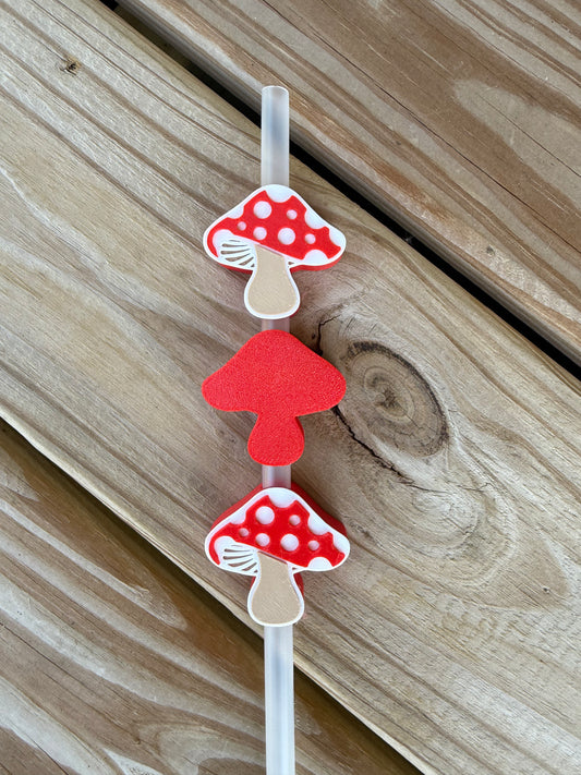 Mushroom  - 3d Straw Topper