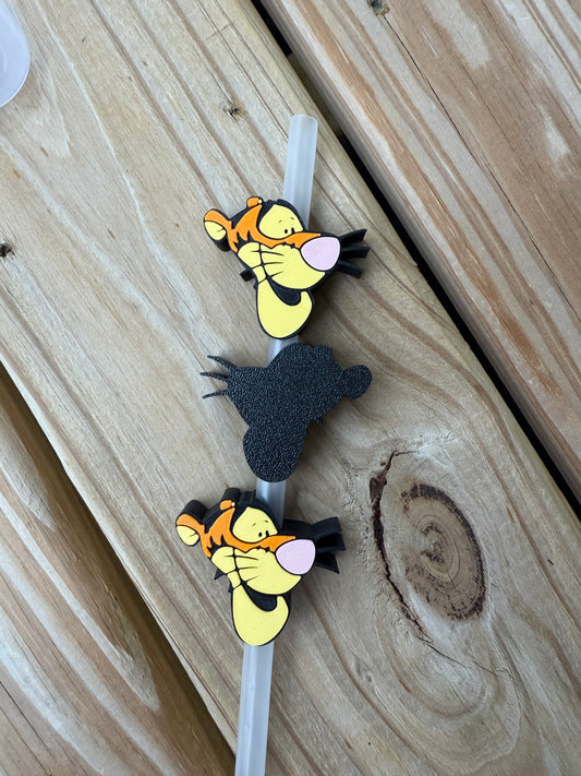 Bouncy Tiger - 3d Straw Topper