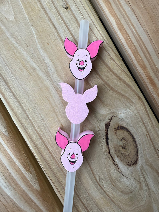 Shy Pig - 3d Straw Topper