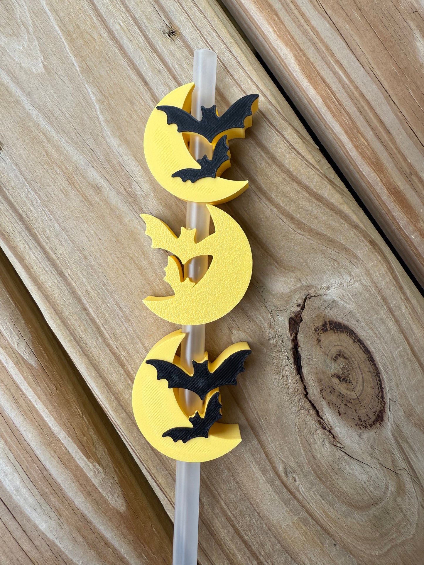 Moon & Bats - 3d Straw Topper