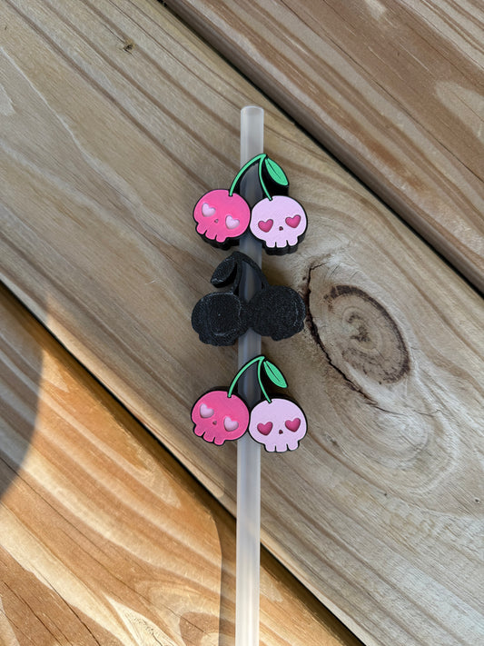 Skull Cherries - 3d Straw Topper