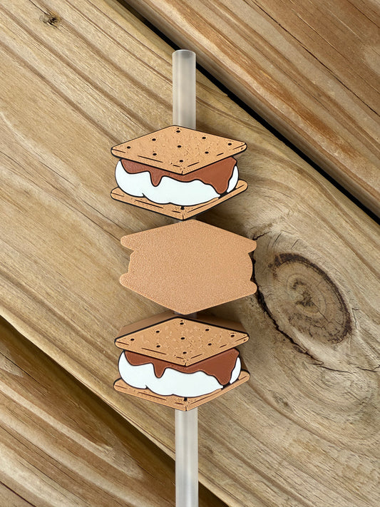 S'more- 3d Straw Topper