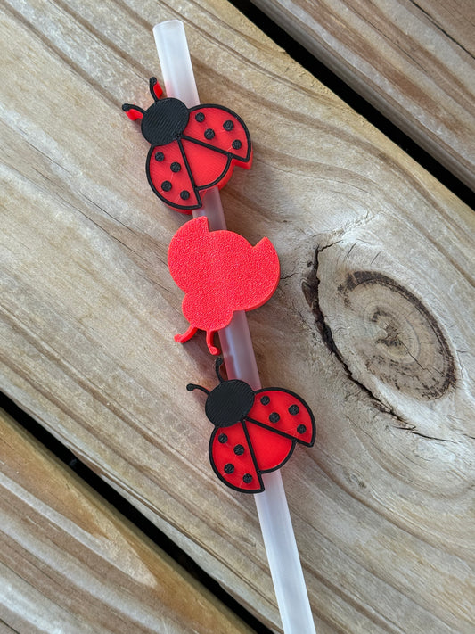 LadyBug - 3d Straw Topper