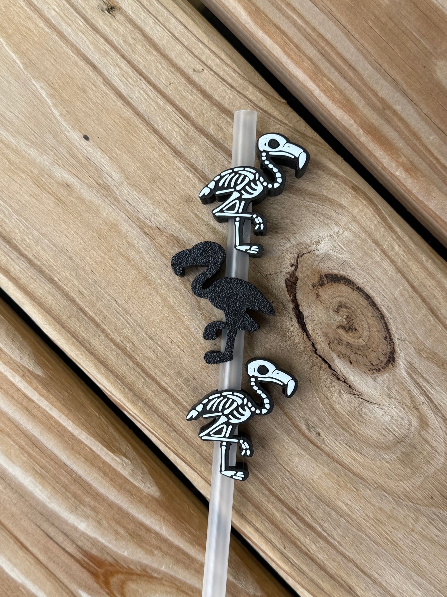 Skelly Flamingo - 3d Straw Topper