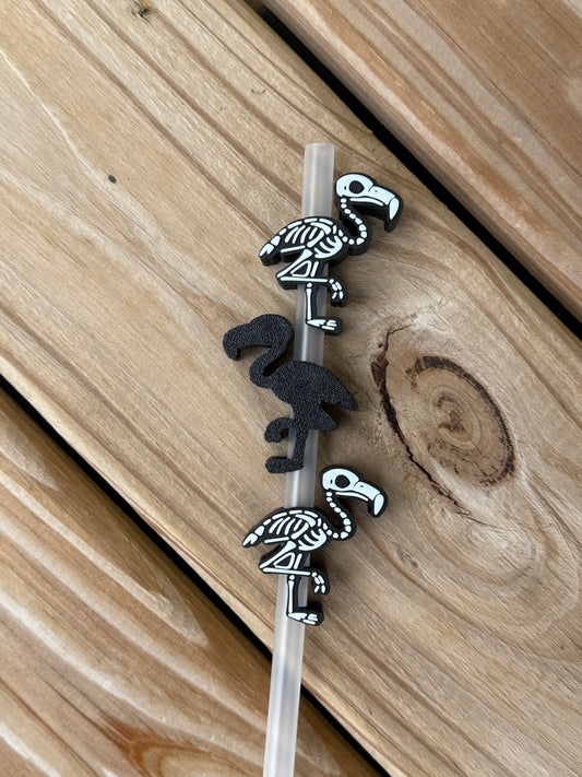 Skelly Flamingo - 3d Straw Topper