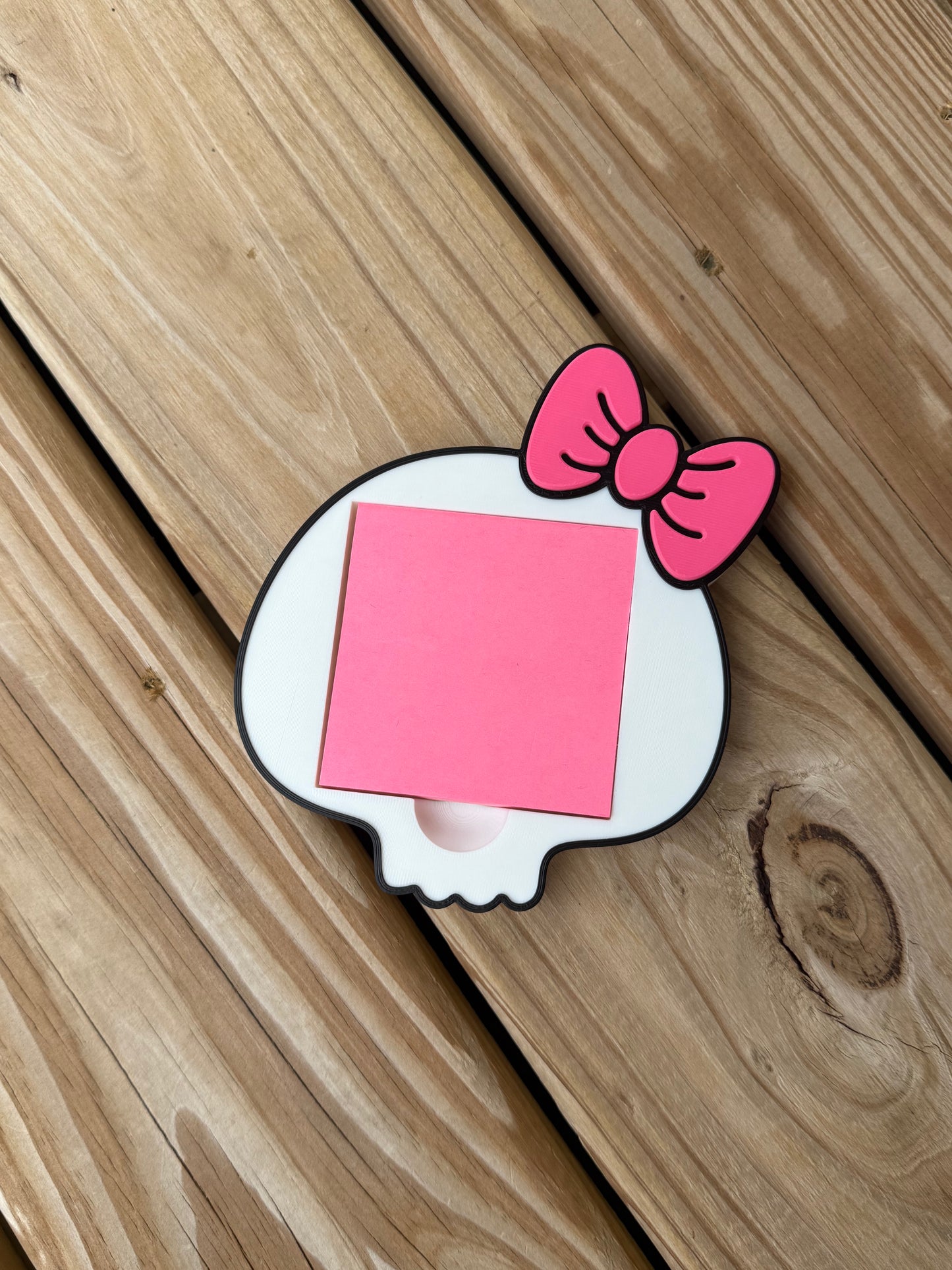 Skelly w/Bow - Post It Note Holder